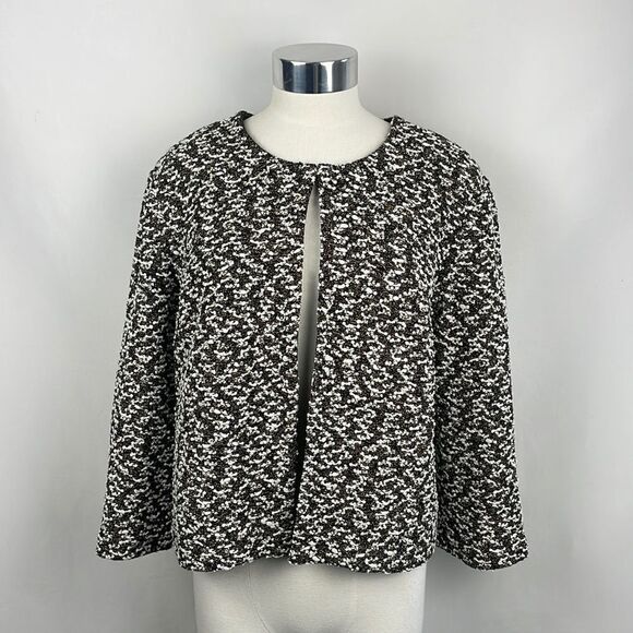 St John Black White Gold Shimmer Cropped Jacket